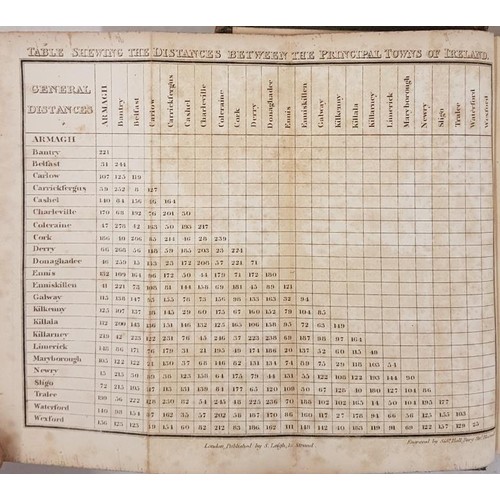 152 - Leigh’s Road Book of Ireland, 3rd ed 1835, 12mo full leather modern reback with original cover... 