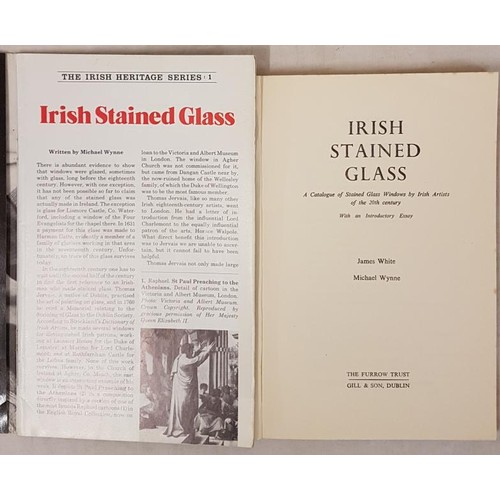 153 - J. White & Michael Wynne. Irish Stained Glass. 1963. 1st edtion with coloured plates after Harry... 