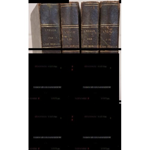 163 - Lady Morgan. L’Italie. 1821. 1st French edition. 4 volumes. Quarter calf. Good set (4)... 
