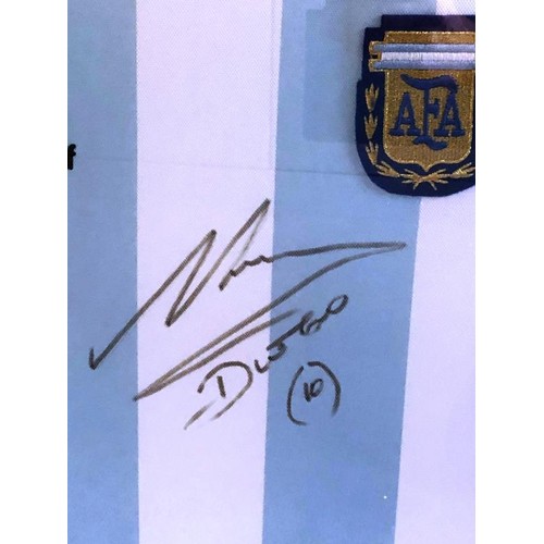 193 - Maradona – signed Argentina jersey. The World’s most infamous footballer and regarded as one of the ... 