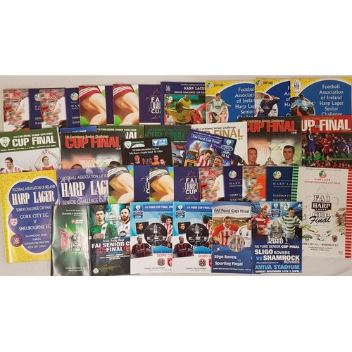 195 - F.A.I. Cup Final Programmes from 1990 to 2019 (c.40)