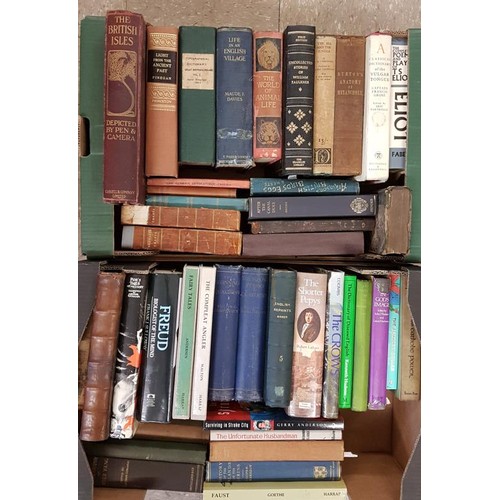 362 - Two boxes of books. Biography, Irish interest, natural history, early books etc.