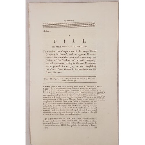 623 - A Bill to dissolve the Corporation of the Royal Canal and to provide for carrying on and completing ... 