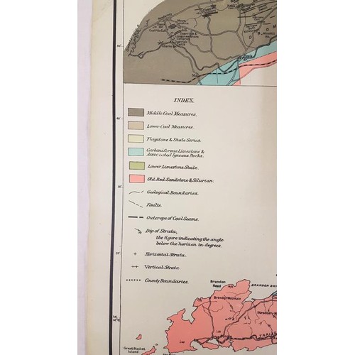 624 - MUNSTER COAL FIELD. Coloured Map of the Munster Coal-Field. Produced by - The Commission of Inquiry ... 