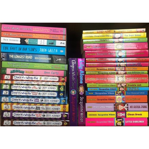 633 - Children’s Fiction – box of books including Jacqueline Wilson and Jeff Kinney: Diary of ... 