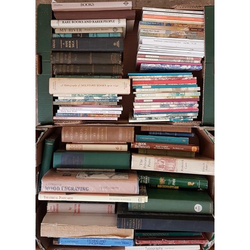 634 - 2 large boxes of book collecting and bibliographic interest. Booksellers’ biographies, book co... 