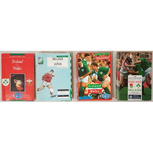 659 - Bundle of Irish Rugby International Programmes for 1990 (2), 1991 (8), 1992 (6) and 1994 (6) (22)... 