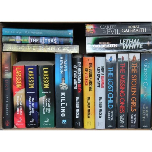 671 - Crime Interest – box of International & Irish crime fiction including Stig Larsson, Robert... 