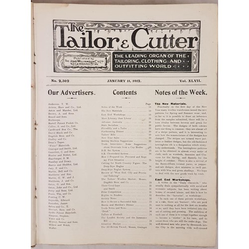 54 - The Tailor and Cutter, 1912 with numerous ads. The leading organ of the tailoring and outfitting wor... 