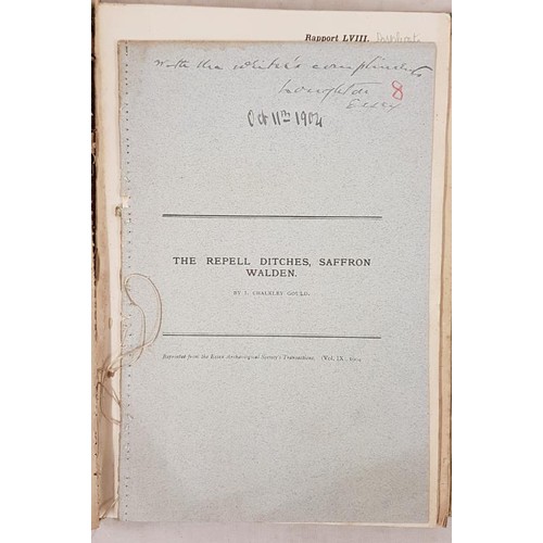 73 - Bound volume of pamphlets owned by renowned archaeologist Thomas J. Westropp. Bronze Celts, archaeol... 