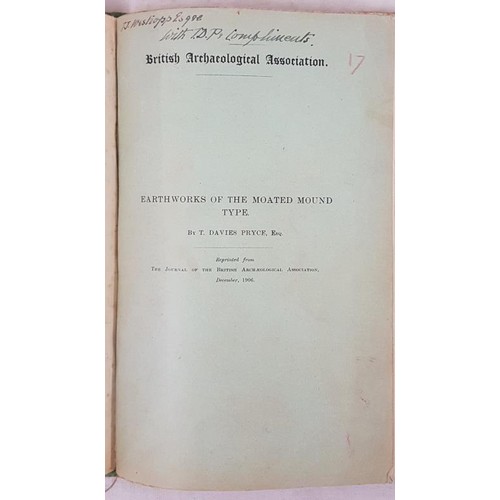 73 - Bound volume of pamphlets owned by renowned archaeologist Thomas J. Westropp. Bronze Celts, archaeol... 