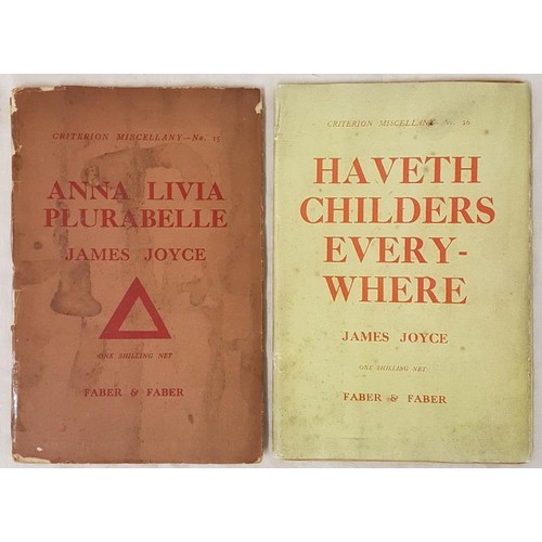 91a - James Joyce Anna Livia Plurabella. 1930. First edit. Loosely enclosed flyer advertising Joyce readin... 