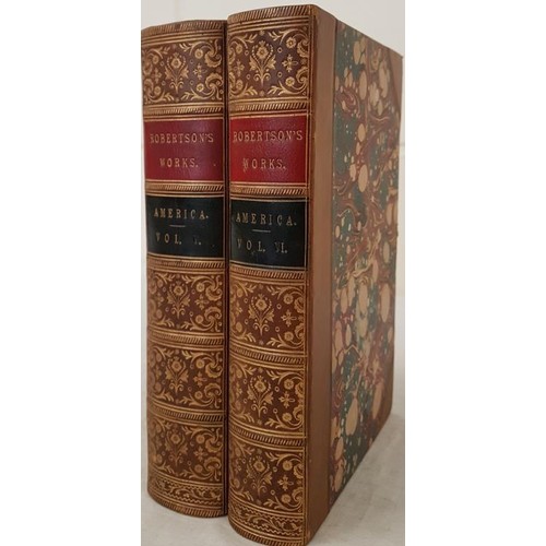 92 - William Robertson. The History of America. 1851. 2 volumes. Fine contemporary half calf, gilt spines... 