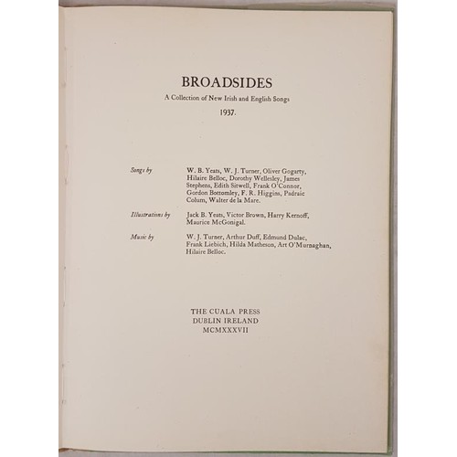 112 - [illustrated by Jack B. Yeats, Harry Kernoff, Maurice McGonigal] Broadsides. A Collection of New Iri... 