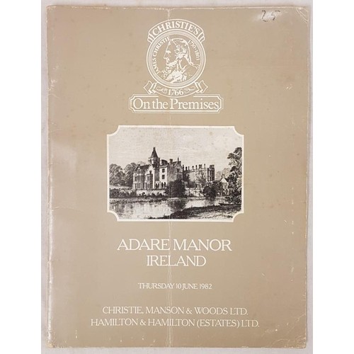 126 - Christies catalogue. Sale of contents of Adare Manor June 1982, the scarce library catalogue. Prices... 