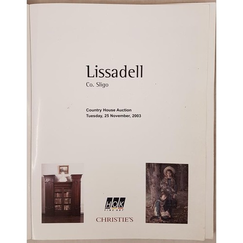 129 - Christies catalogue. Catalogue sale of contents of Lissadell, Co. Sligo on 25th Nov. 2003. Fine with... 