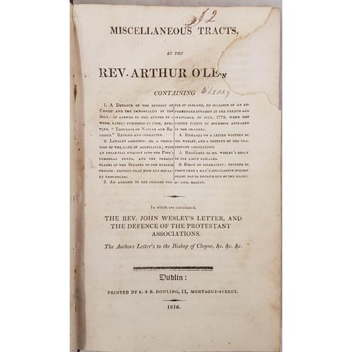 158 - Miscellaneous Tracts by Rev. Arthur 0’Leary. Dublin. 1816. 1st Calf. Rubbed