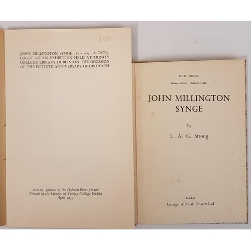 191 - L.A.G. Strong. John M. Synge. 1941. 1st and J.M. Synge – Exhibition catalogue re Synge at Trinity Co... 