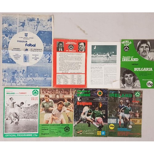 439 - Irish Soccer International Match Programmes 1977 to 1982 (6) plus Dinamo Bucharest v St. Patrick's A... 