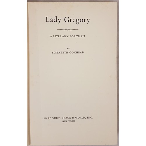 457 - Lady Gregory and postal history; Elizabeth Coxhead, Lady Gregory a Literary Portrait, 1961, dj. Atta... 