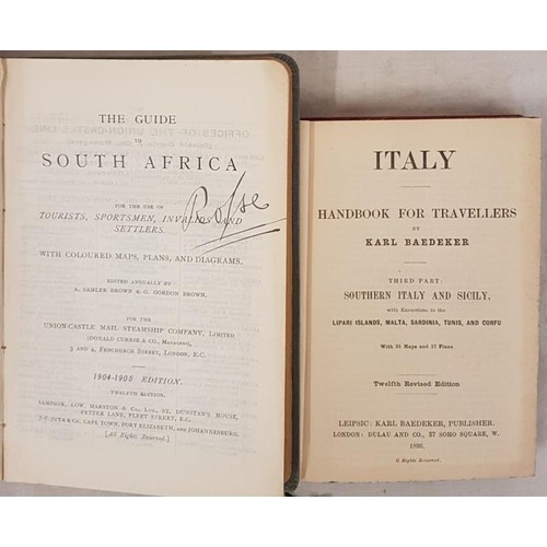 469 - Guide to South Africa 1904/1905 edition. 1st. Maps and illustrations. Ex Birr Castle signed by Lord ... 