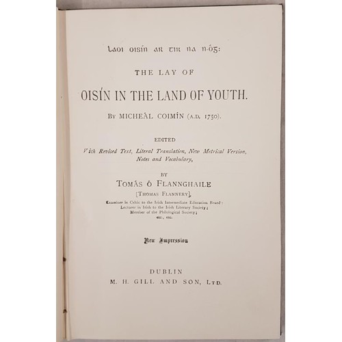 531 - [Clare Gaelic Poet] Laoi Oisin ar Thir na n-Og. The Lay of Oisin in the Land of Youth. Michael Coimi... 