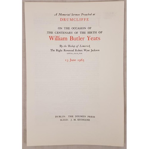 546 - Rev. R. Wyse Jackson. A Memorial Sermon Preached at Drumcliffe on the occasion of the centenary of t... 