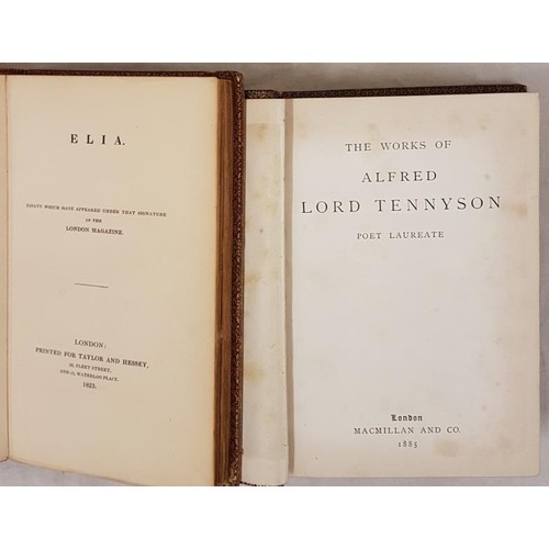 560 - The Work of Alfred Tennyson. 1885. 1885. Fine calf and Elia. Essays. 1823. Calf. (2)... 