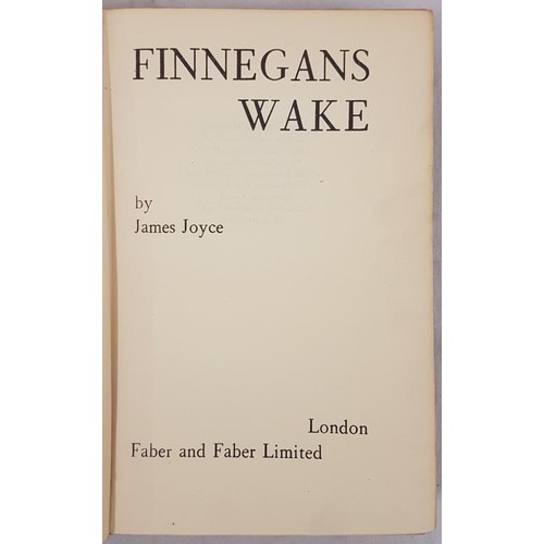572 - James Joyce. Finnegans Wake. 1946. 2nd edition. Good ephemera. Original red cloth.