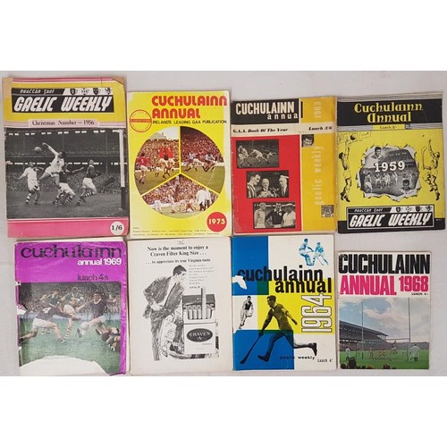 594 - G.A.A. - Cuchulainn Annuals 1956, 59, 63, 64, 65 (lacks cover), 68, 69 and 75 (8)