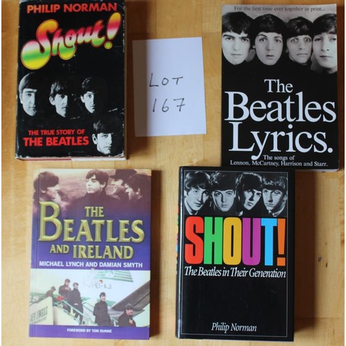 167 - Beatles interest. Shout the True Story of the Beatles (HB) by Philip Norman 1981, The Beatles Lyrics... 