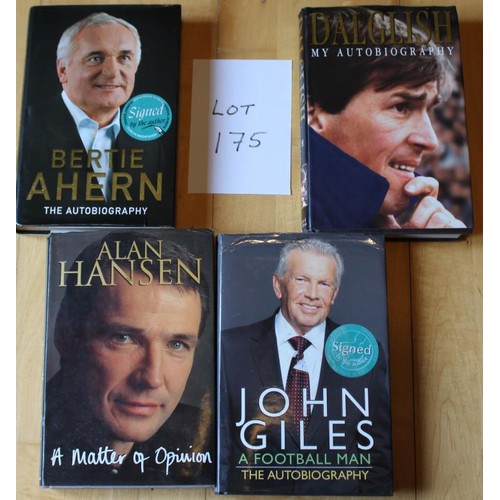 175 - Signed books Soccer. Bertie Ahern the Autobiography (HB), Kenny Daglish My Autobiography (HB), Alan ... 