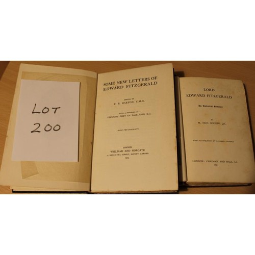 200 - Irish Interest. Lord Edward Fitzgerald an Historical Romance (HB) by M McD Bodkin 1896 1st ed, and S... 