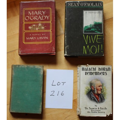 216 - Irish Interest. Dubliners (HB) by James Joyce, Malachi Horan Remembers (HB ) by Dr George A Little1s... 