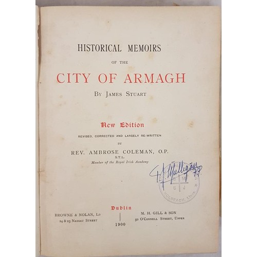 261 - Stuart’s Historical Memoirs of Armagh (HB) by Coleman Browne & Nolan This new edition revised co... 