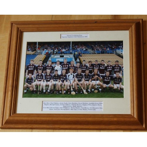 461 - GAA Interest. Framed Photograph of the Galway under 16 Hurling team that played in the Tipperary Sup... 