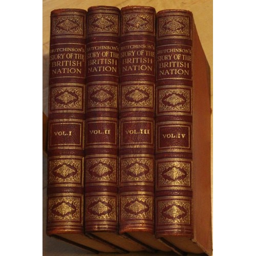 465 - Large Bound set of 4 Volumes of Hutchinson’s Story of the British Nation.