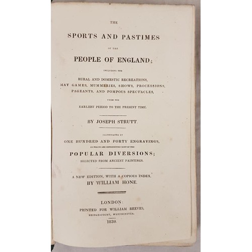34 - Sports & Pastimes, Historic] Strutt, J. The Sports & Pastimes of the People of England; incl... 