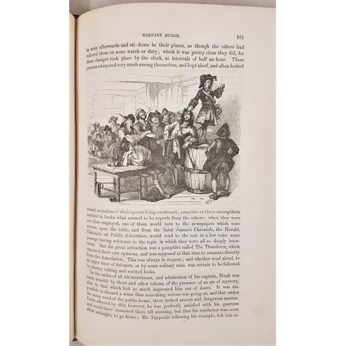 67 - Dickens, Charles. Barnaby Rudge. 1841, 1st edit, illustrated, contemporary half blue leather with ri... 