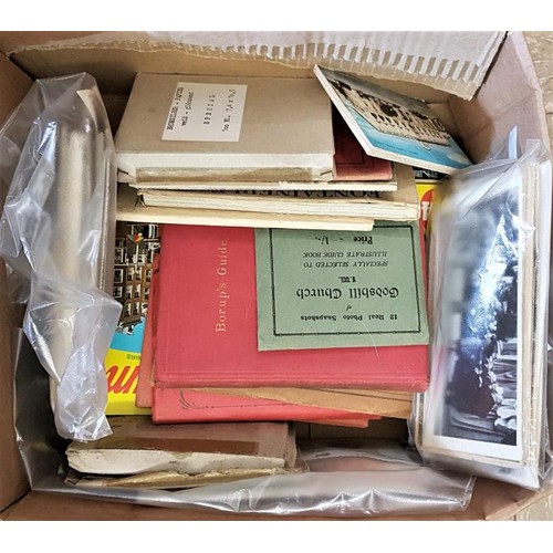 95 - Small box of albums, postcards and guides: photo albums (pc) for Sintra, Malta, Mont St Michel, earl... 