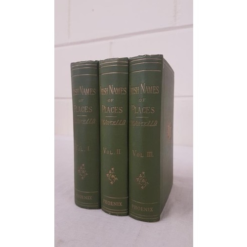 111 - P. W. Joyce. Irish Names of Places. Dublin. c.1920 3 volumes. Very fine set in original gilt green c... 