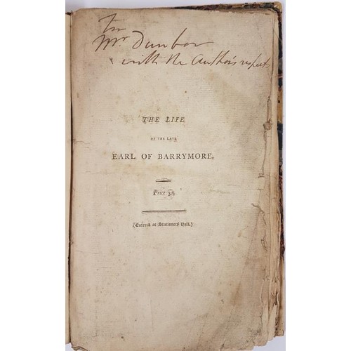 701 - Pasquin, Anthony. The Life of the Late Earl Of Barrymore, including A History of the Wargrave Theatr... 