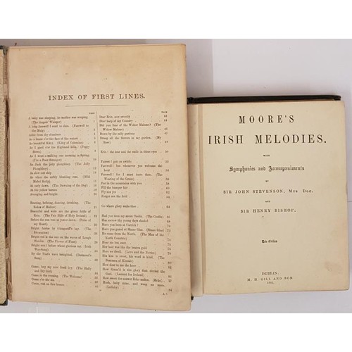 714 - Stevenson and Bishop, Moore’s Irish Melodies with Music, 1903, small 4to, 261 pps. Moffat The ... 