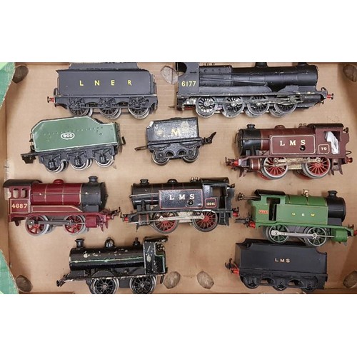 67 - Good Box of Mostly Hornby Locomotives and Tenders - LMS 16045; LMS 70; 4687; 4560; 6177 etc.