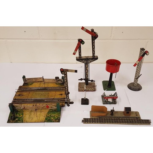 80 - Collection of Hornby Railway Items to include Railway Crossing, Signals, Buffer Stop, etc.