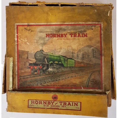 85 - Hornby Train E120 goods set hand reversing 20 volt electric TS2408 in Original Box