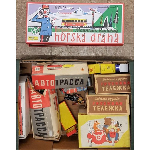 91 - Box of Eastern European/Russian Model Railway Toys etc.