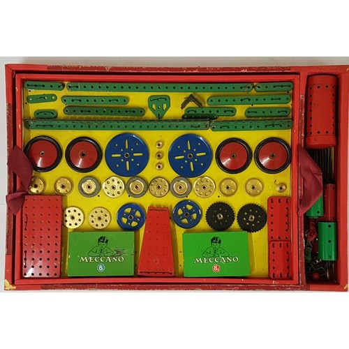 101 - Meccano Set: Double Set No. 8 with Instruction Book. 1945 to 1957. Wired into Original Box