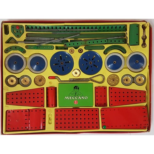 104 - Meccano: Outfit No. 5 with Instruction Book. c.1963. Wired in to original box