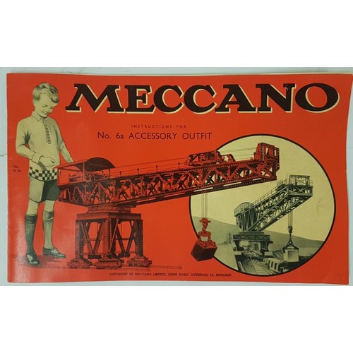 108 - Meccano Accessory Outfit No. 6a with Instruction Book. 1945 to 1957. Wired into Original Box